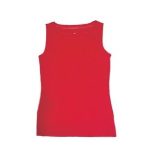 🐝 NWT Talbots Red Sleeveless Top w/Netting Trim